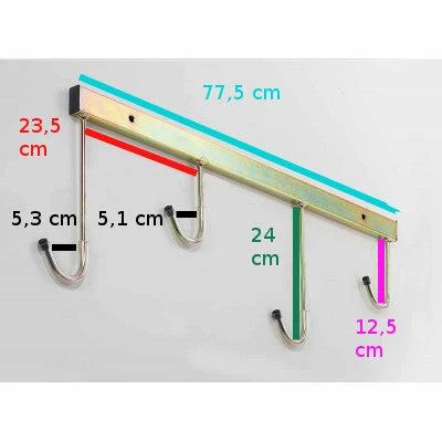 Andrys Porte-vélos Mural 4 Places Avec étagère 5 Andrys Porte-vélos Mural 4 Places Avec étagère – Image 3