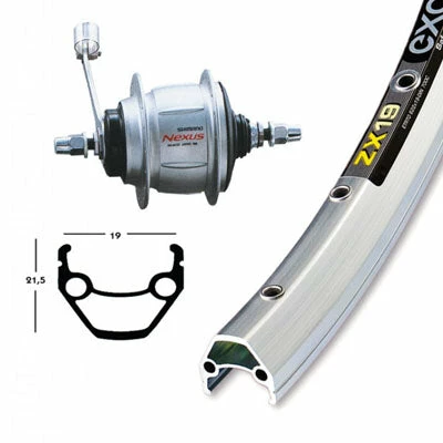 Shimano Roue Vélo Arrière 26x1.75 Frein Rétropédalage 8 Vitesses Nexus 3 Shimano Roue Vélo Arrière 26x1.75 Frein Rétropédalage 8 Vitesses Nexus