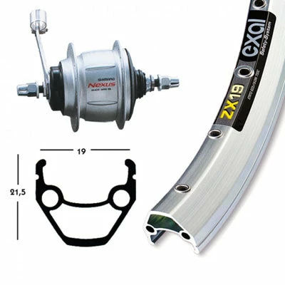 Shimano Roue Vélo Arrière 28 X 1.75 Frein Rétropédalage 8 Vitesses Nexus 3 Shimano Roue Vélo Arrière 28 X 1.75 Frein Rétropédalage 8 Vitesses Nexus