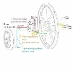 XPRIT Roues Stabilisatrices Pour Vélo Adulte Fixation Hauban Et Base -Promos Cadre De Vélo Boutique roues stabilisatrices pour velo adulte fixation hauban et base full 6